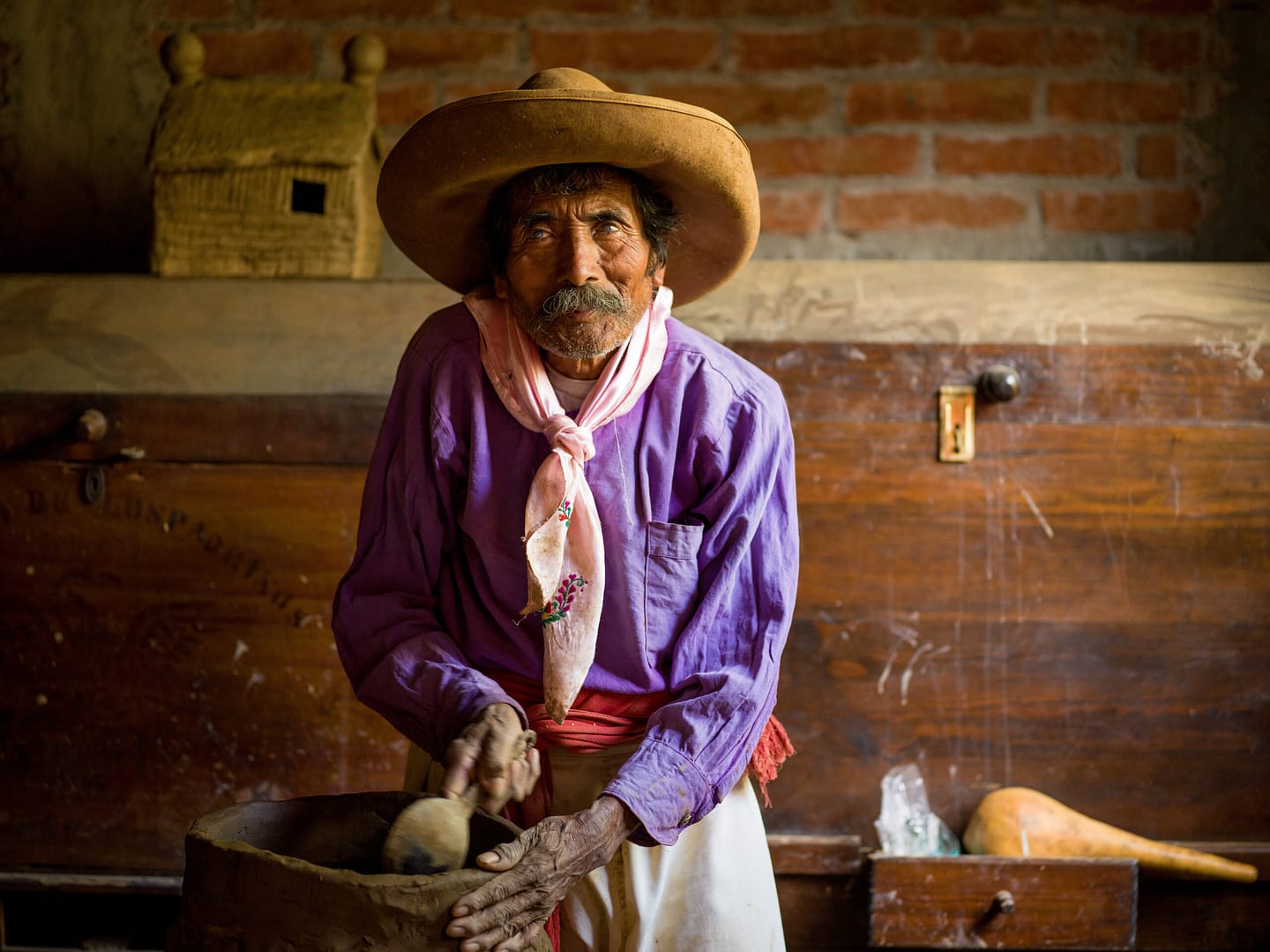 Mexican sculptor, Jose Garcia Antonio works in Oaxaca, Mexico